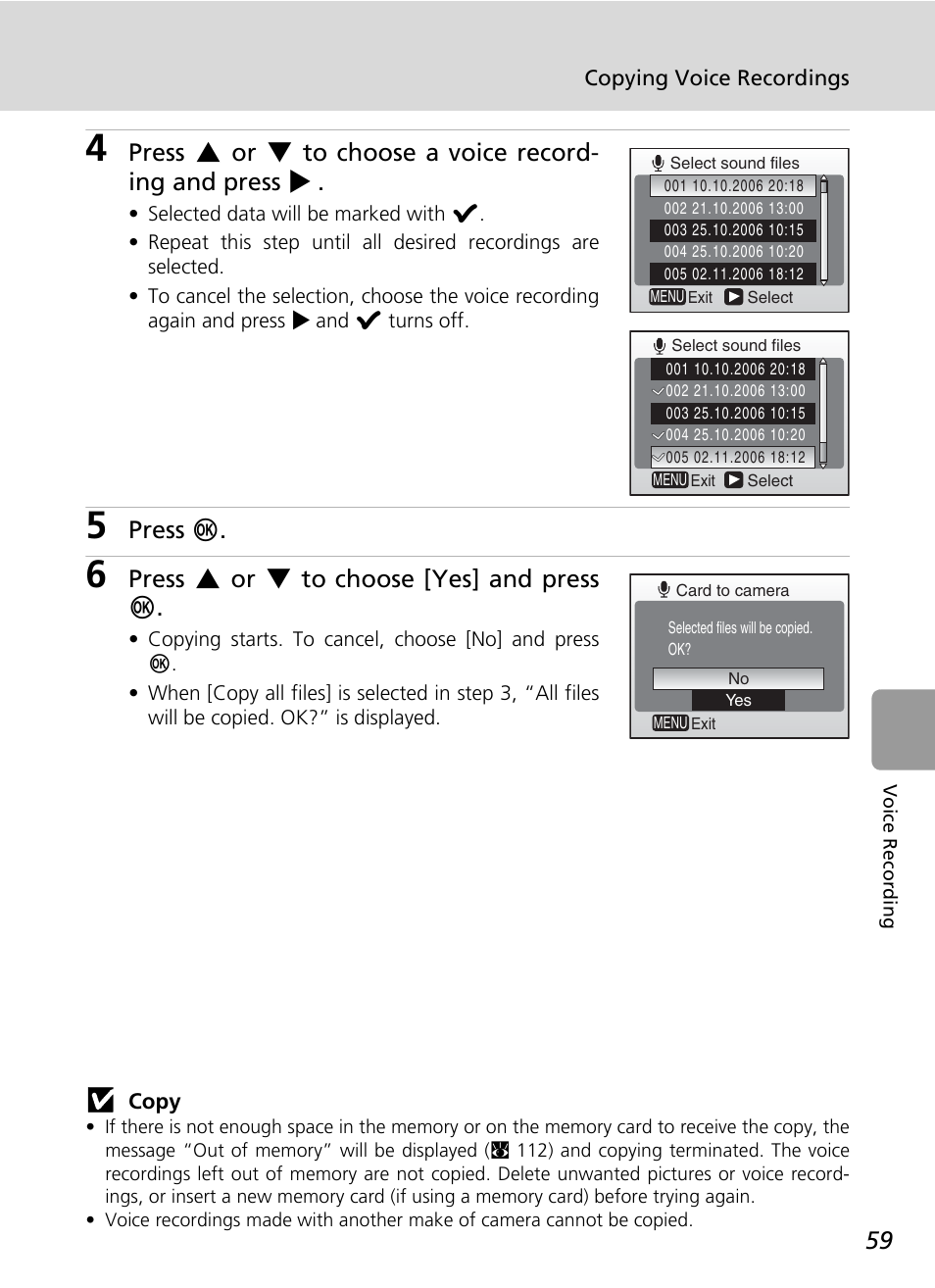 Press d, Press g or h to choose [yes] and press d | Nikon L6 User Manual | Page 71 / 140