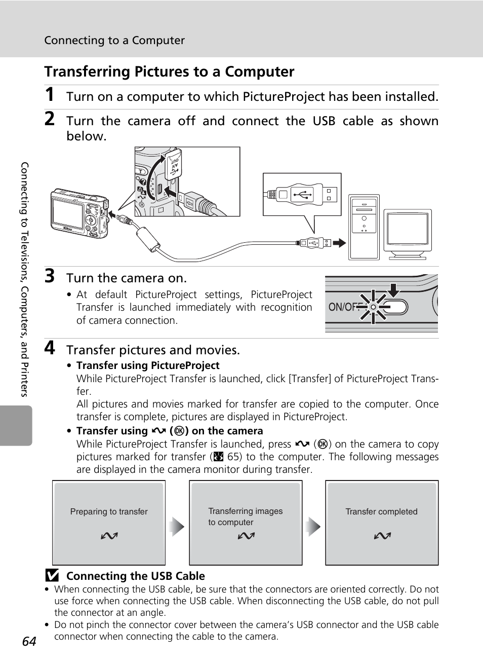 Transferring pictures to a computer | Nikon L6 User Manual | Page 76 / 140