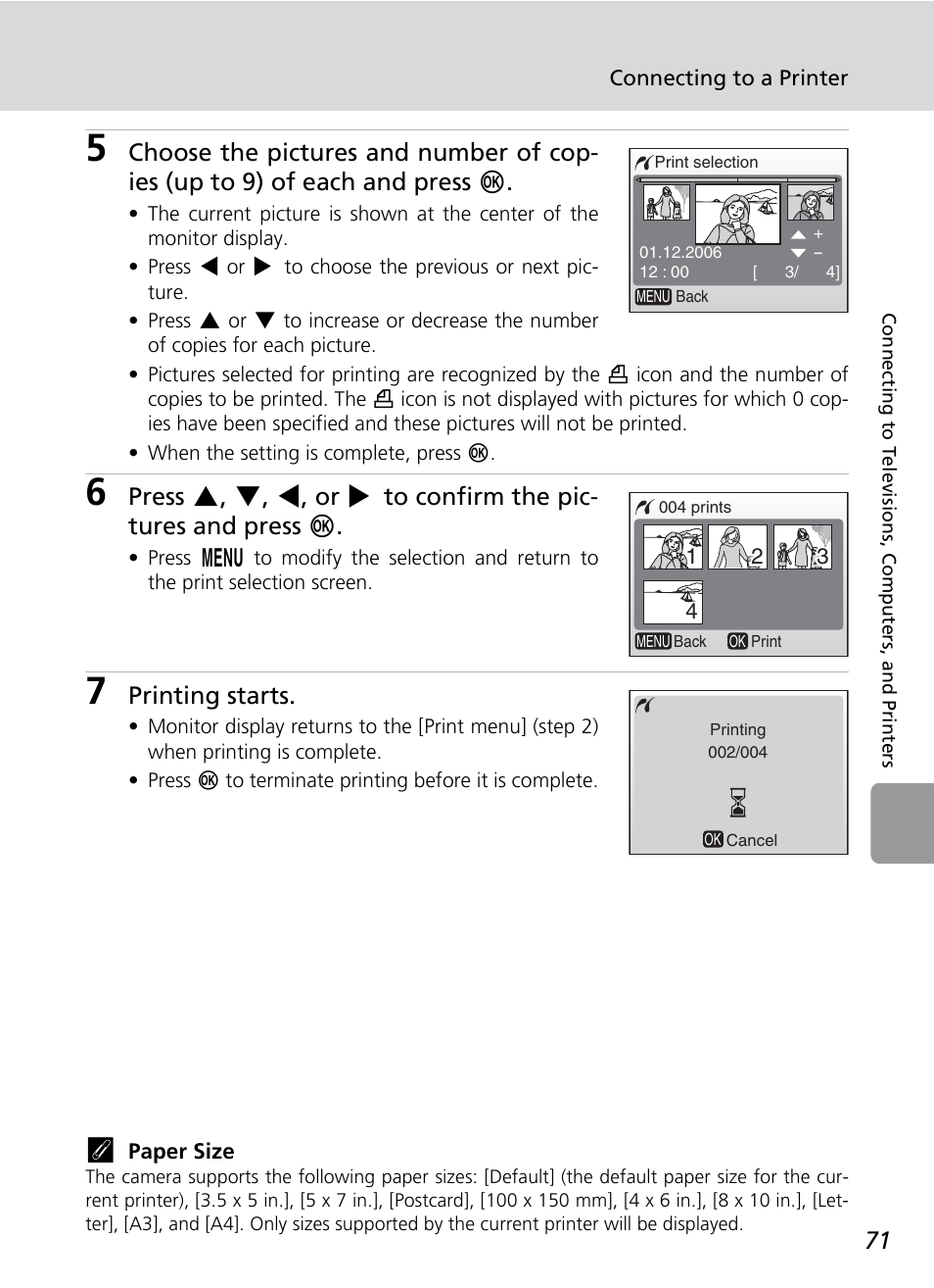 Printing starts | Nikon L6 User Manual | Page 83 / 140