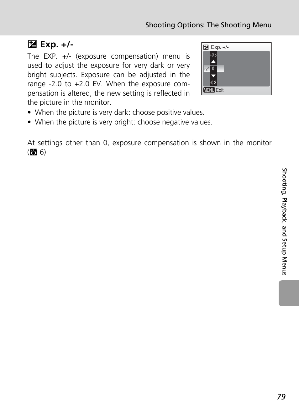 I exp, C 79), Iexp | Nikon L6 User Manual | Page 91 / 140