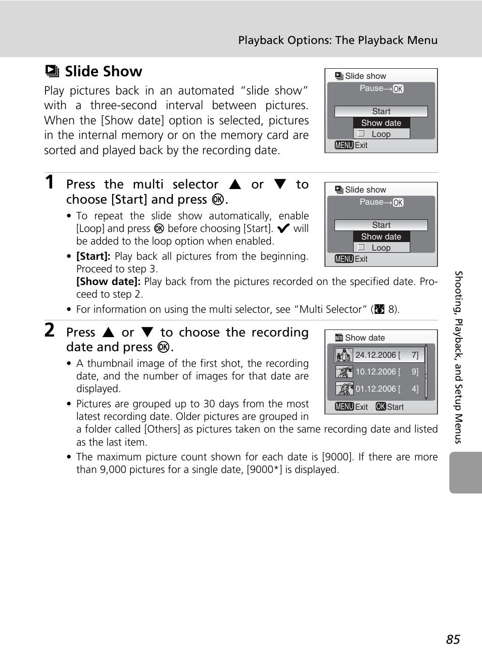Z slide show, Zslide show | Nikon L6 User Manual | Page 97 / 140