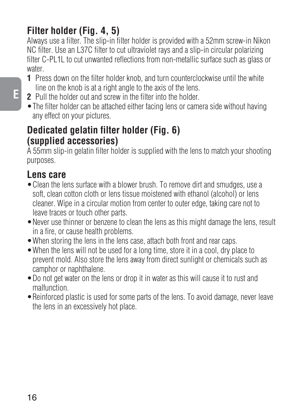 Nikon AF-S 300mm f-2.8D IF-ED II User Manual | Page 16 / 56