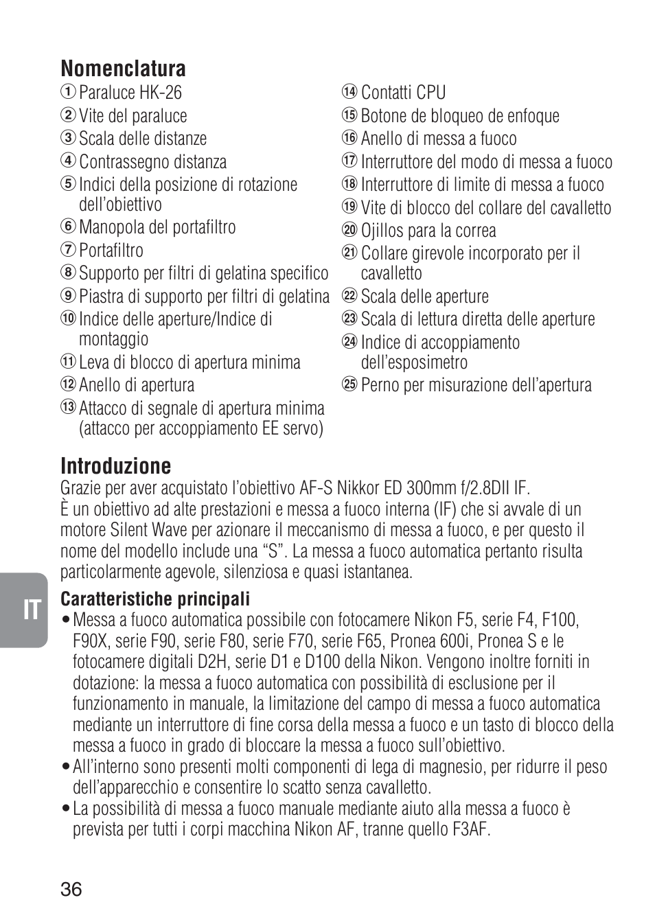 Nikon AF-S 300mm f-2.8D IF-ED II User Manual | Page 36 / 56