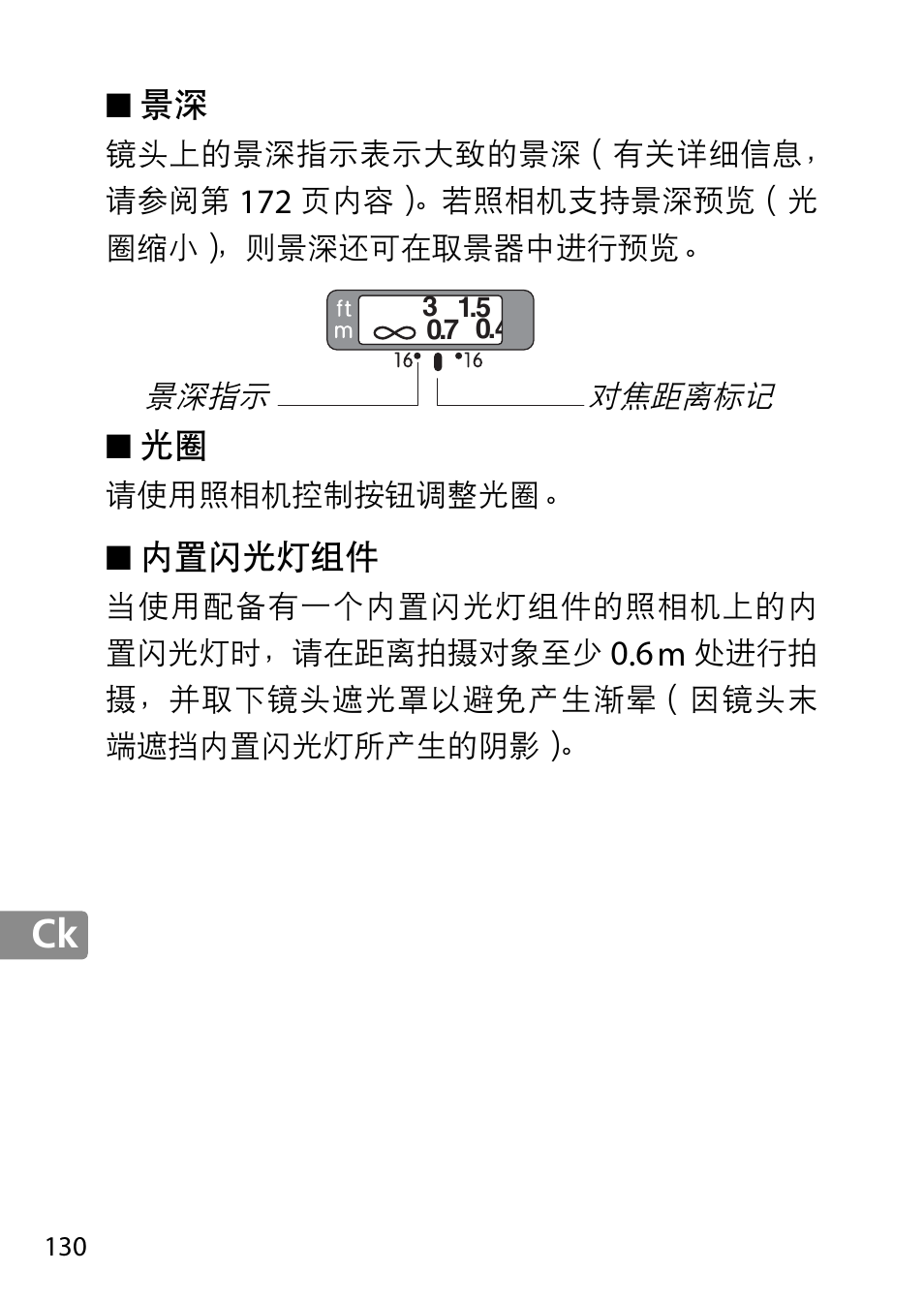 内置闪光灯组件 | Nikon AF-S 28mm f-1.8G User Manual | Page 130 / 176
