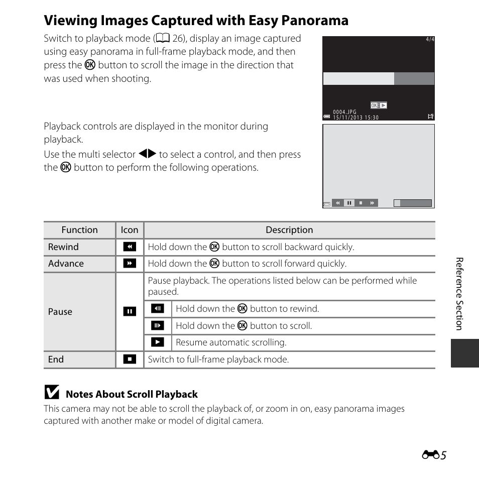 Viewing images captured with easy panorama | Nikon L620 User Manual | Page 103 / 212