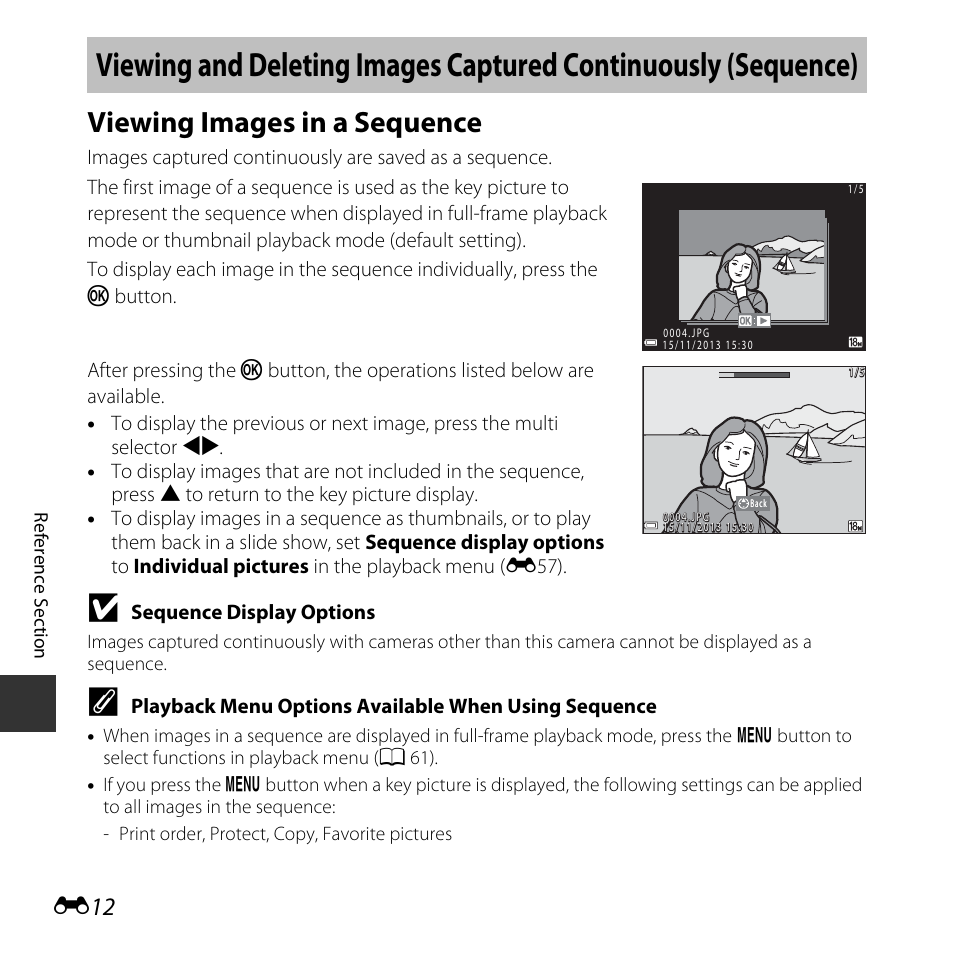 Viewing images in a sequence | Nikon L620 User Manual | Page 110 / 212