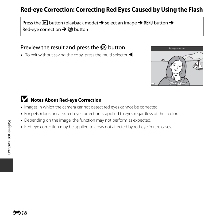 Preview the result and press the k button | Nikon L620 User Manual | Page 114 / 212