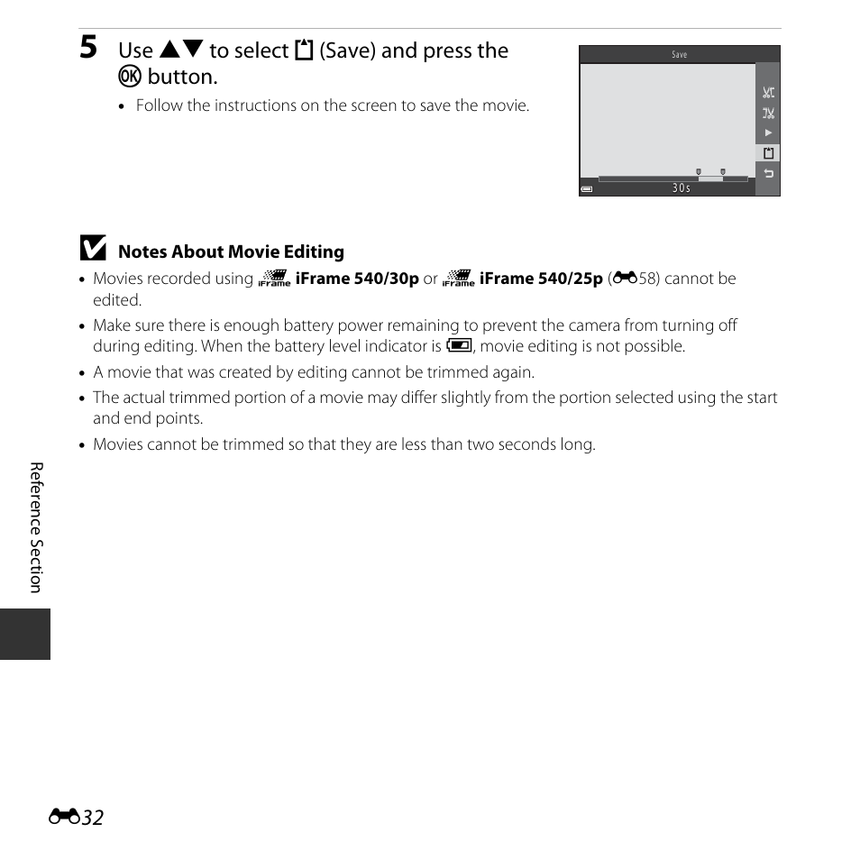 Use hi to select m (save) and press the k button | Nikon L620 User Manual | Page 130 / 212