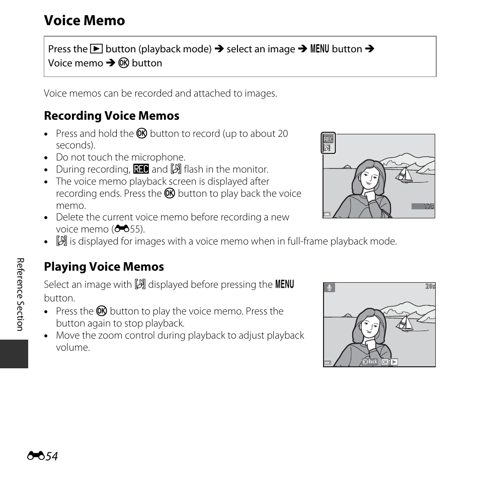 Voice memo | Nikon L620 User Manual | Page 152 / 212