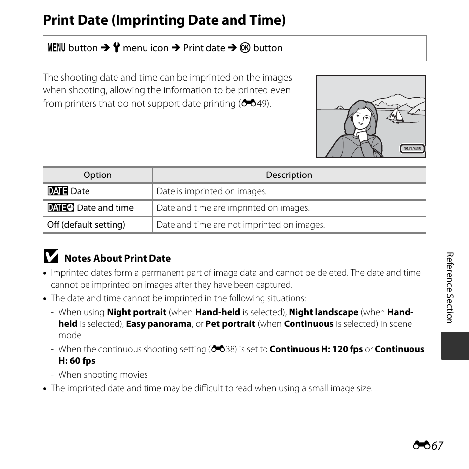 Print date (imprinting date and time) | Nikon L620 User Manual | Page 165 / 212