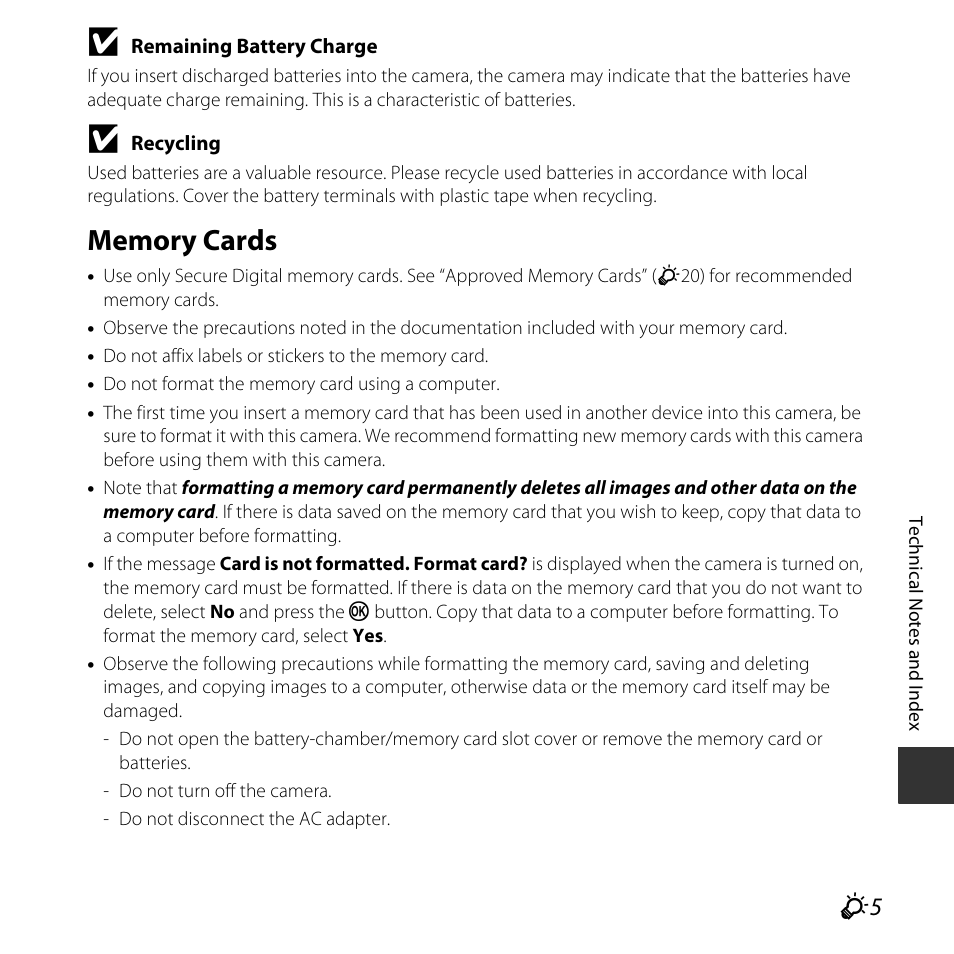 Memory cards | Nikon L620 User Manual | Page 187 / 212