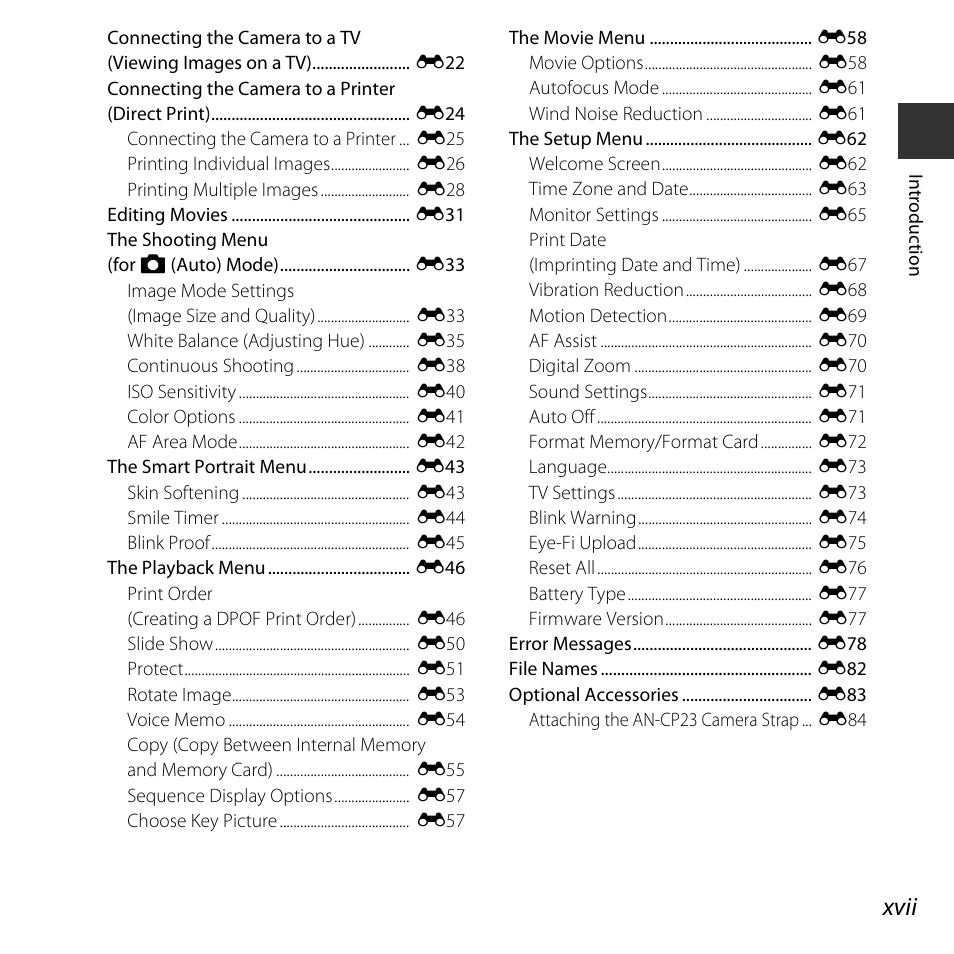 Xvii | Nikon L620 User Manual | Page 19 / 212
