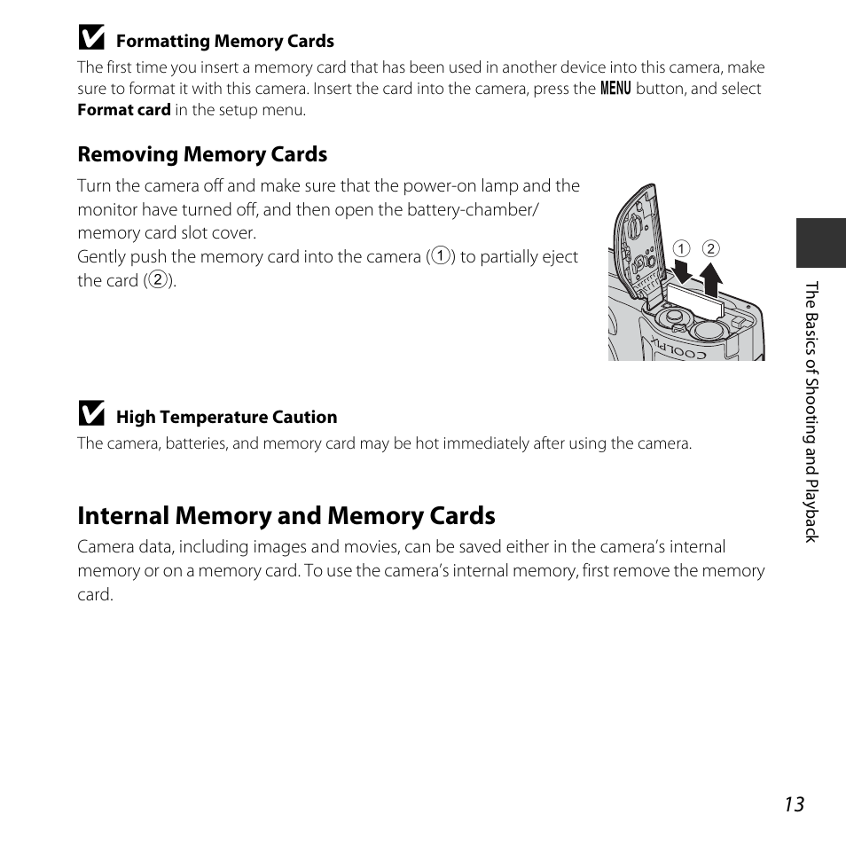 Internal memory and memory cards | Nikon L620 User Manual | Page 33 / 212