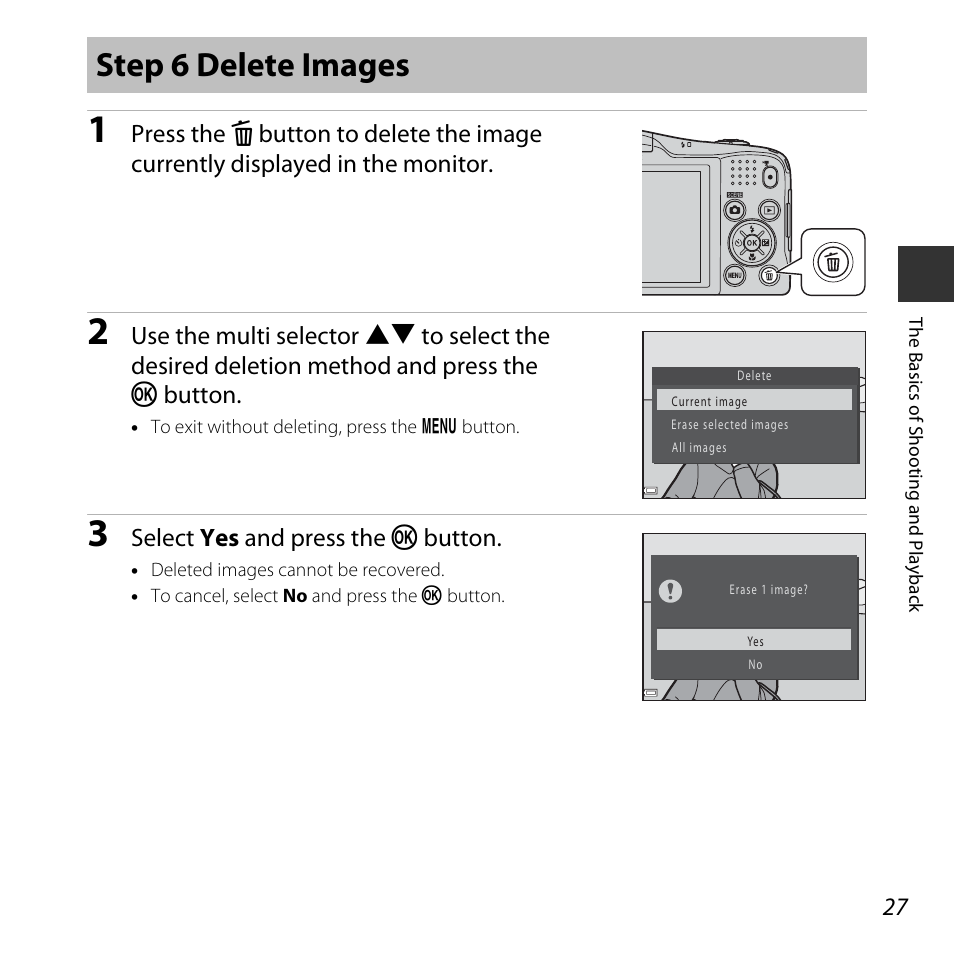 Step 6 delete images | Nikon L620 User Manual | Page 47 / 212