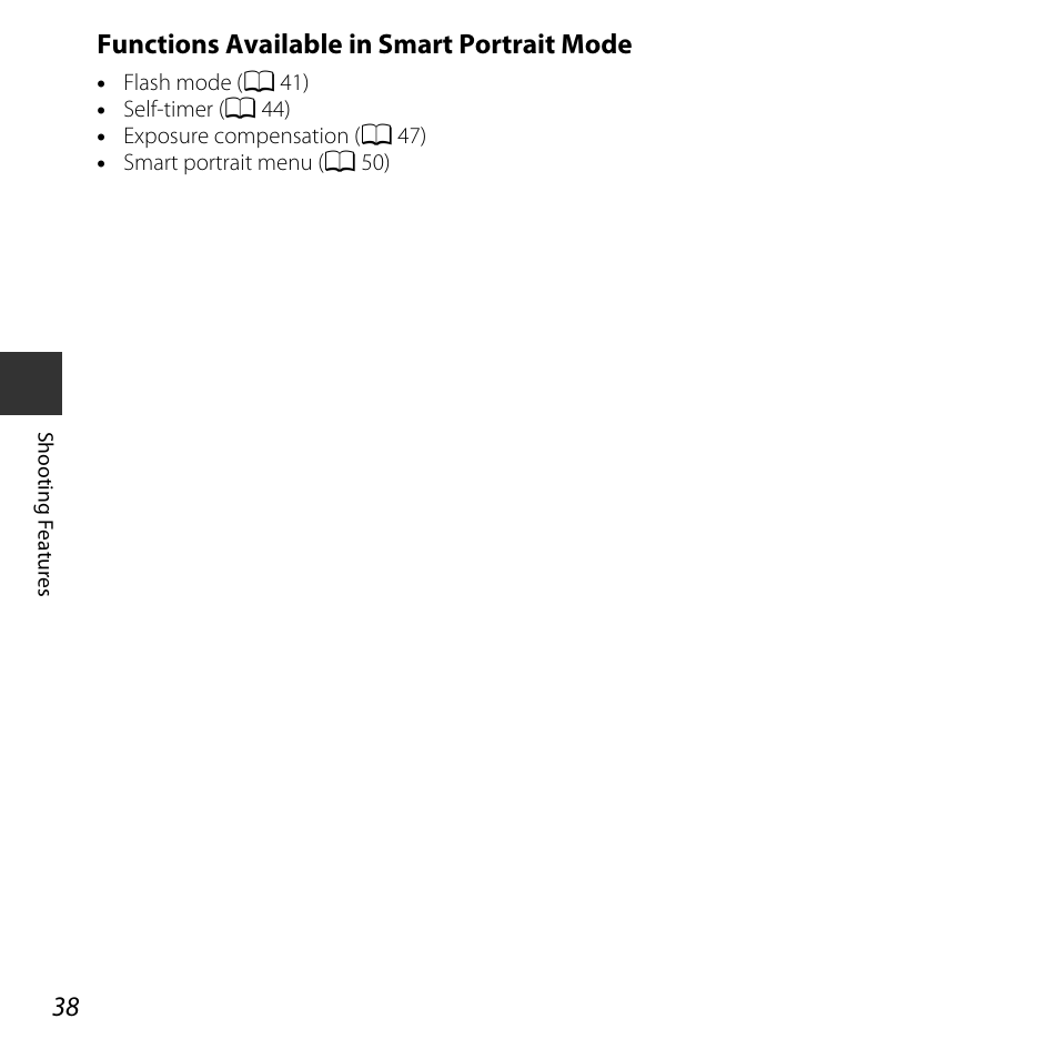 Functions available in smart portrait mode | Nikon L620 User Manual | Page 58 / 212