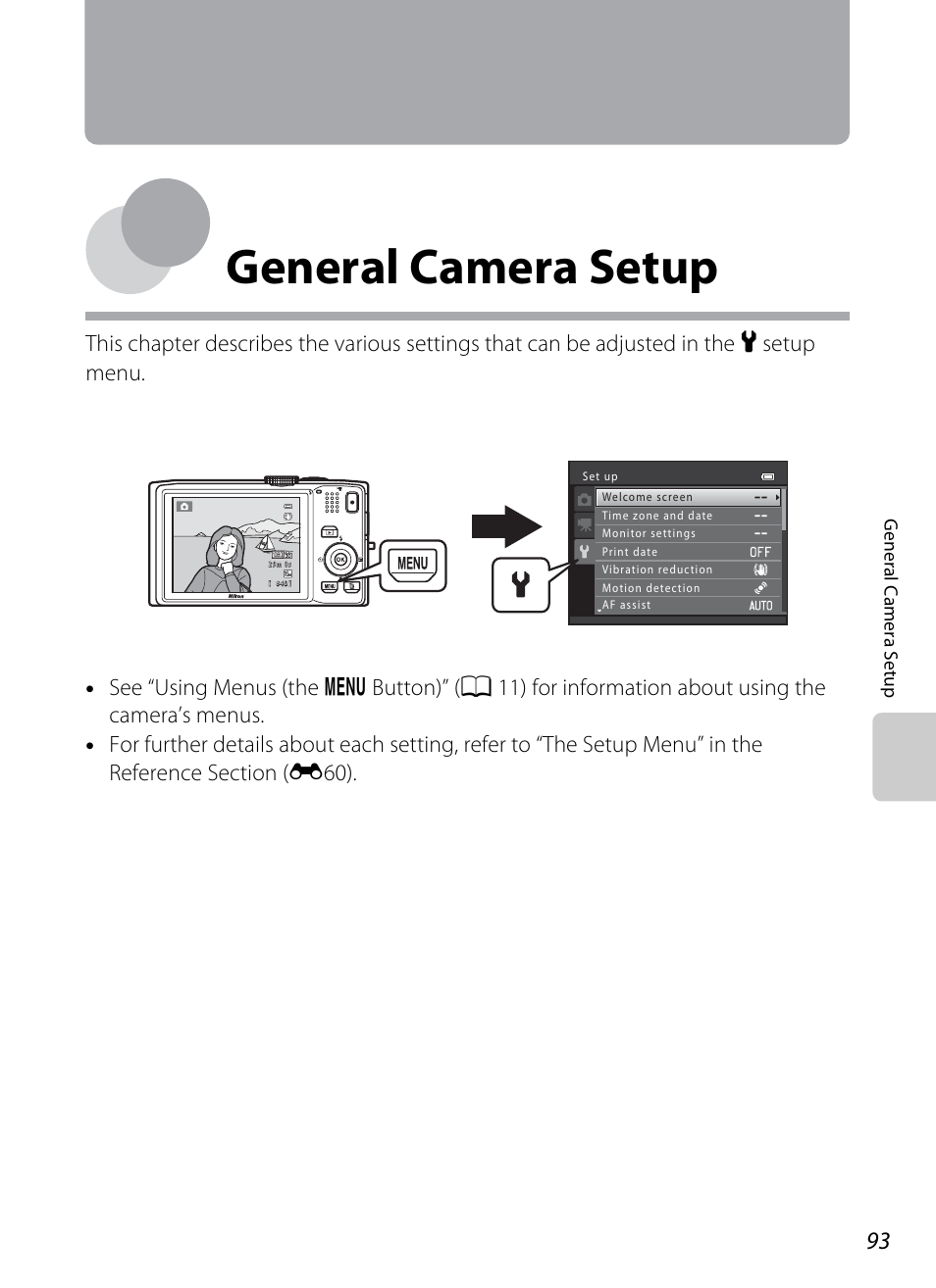 General camera setup | Nikon S8200 User Manual | Page 109 / 228