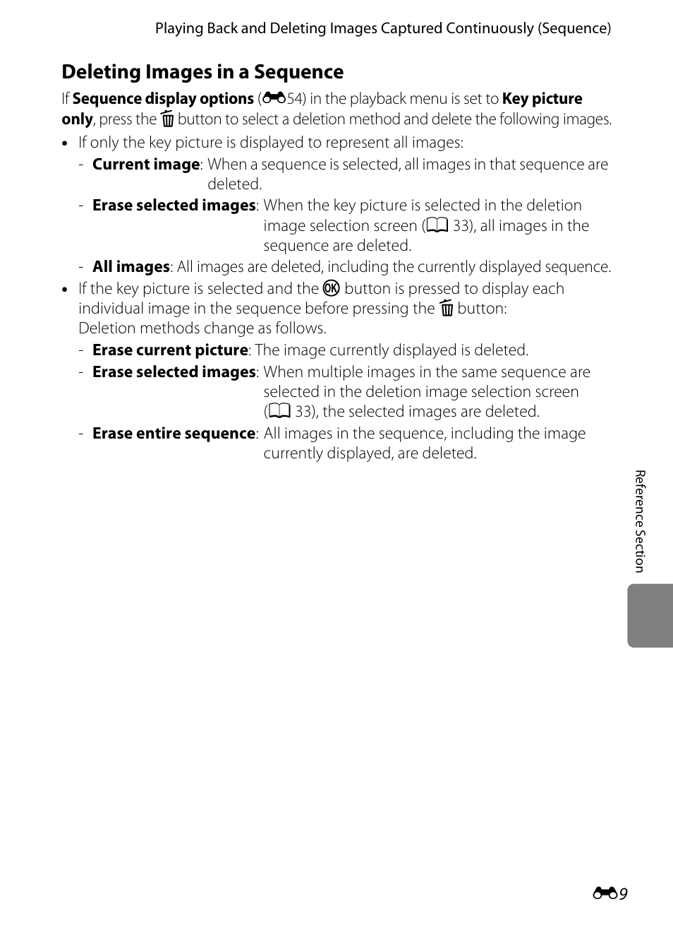 Deleting images in a sequence | Nikon S8200 User Manual | Page 121 / 228