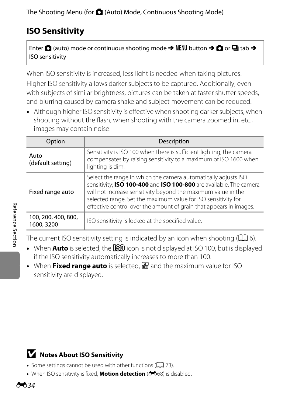 Iso sensitivity | Nikon S8200 User Manual | Page 146 / 228