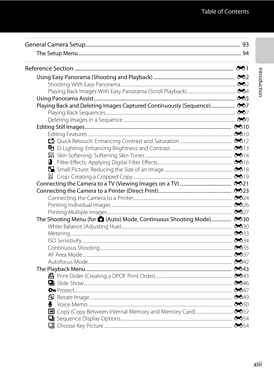 Xiii | Nikon S8200 User Manual | Page 15 / 228