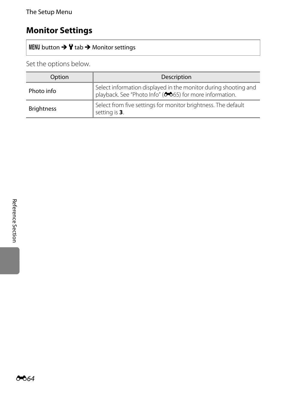 Monitor settings | Nikon S8200 User Manual | Page 176 / 228