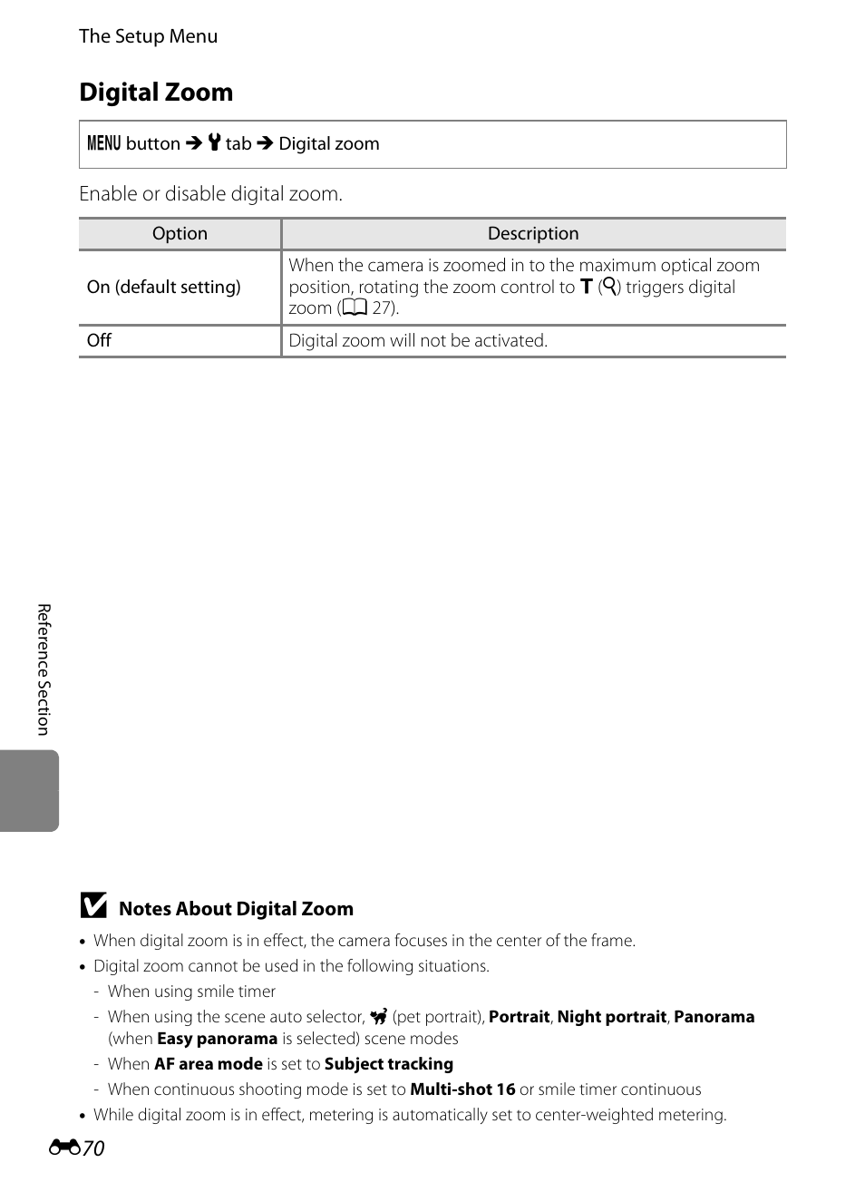 Digital zoom, E70) | Nikon S8200 User Manual | Page 182 / 228