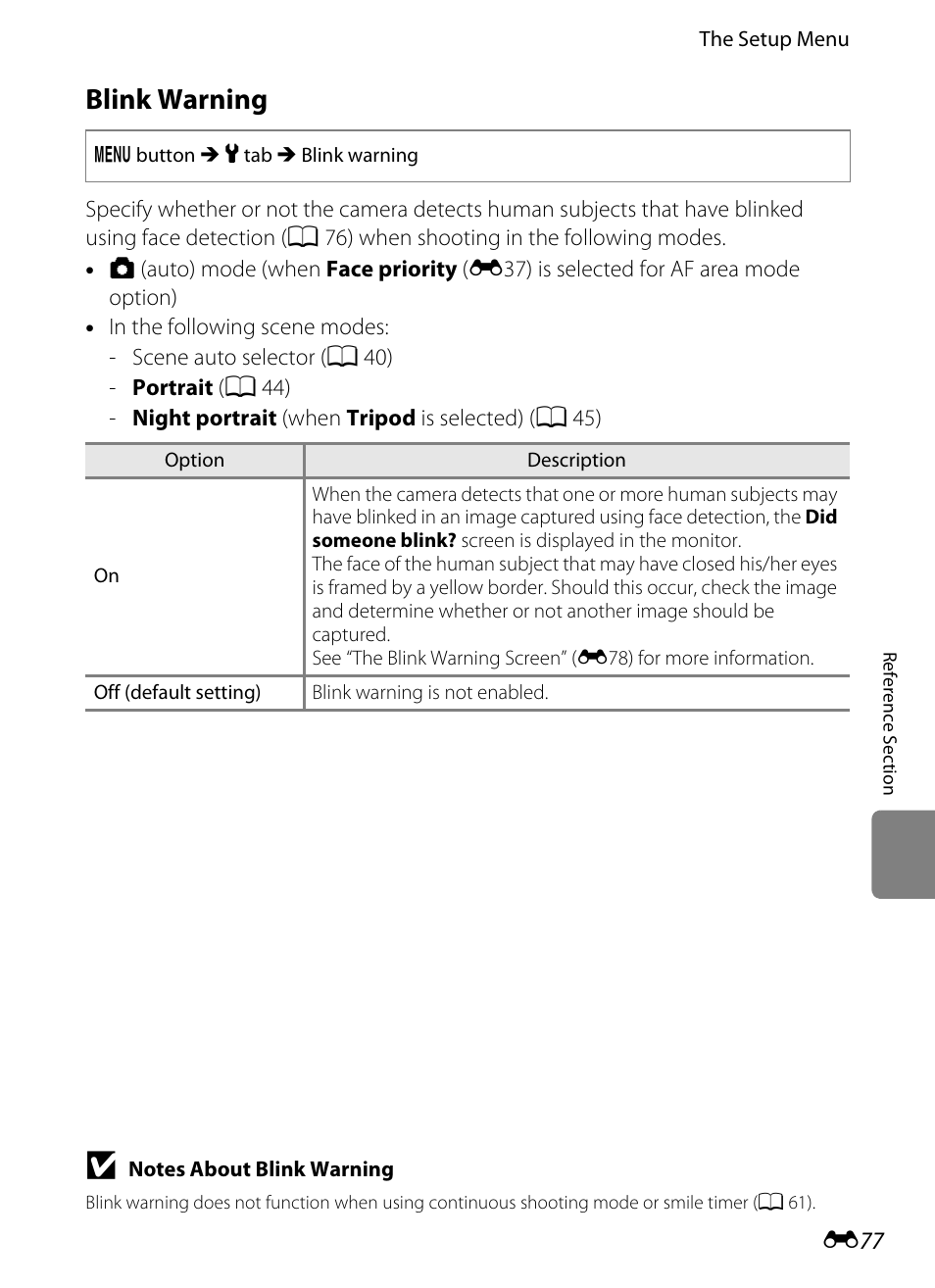 Blink warning | Nikon S8200 User Manual | Page 189 / 228