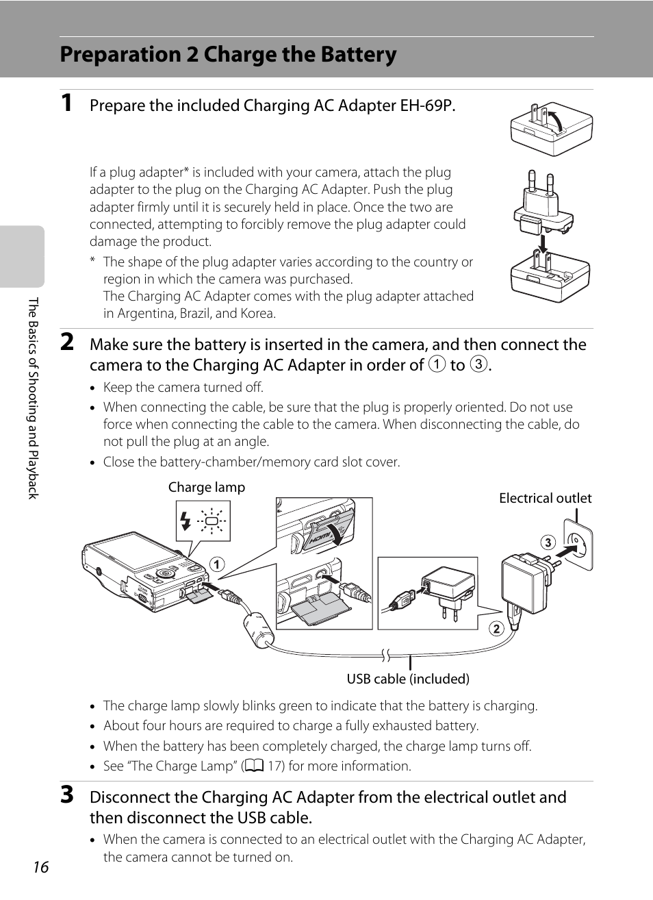 Preparation 2 charge the battery | Nikon S8200 User Manual | Page 32 / 228