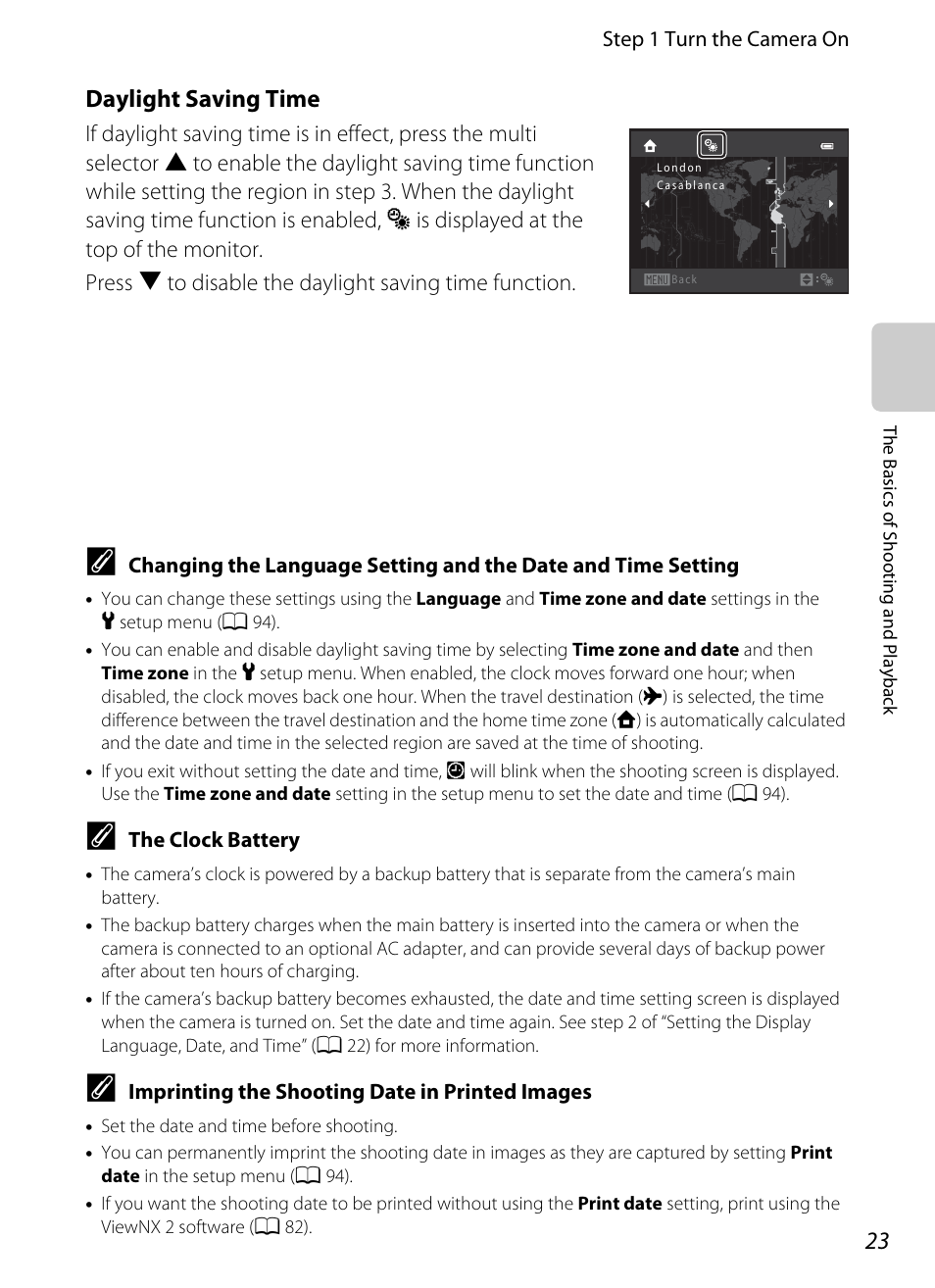 Daylight saving time | Nikon S8200 User Manual | Page 39 / 228