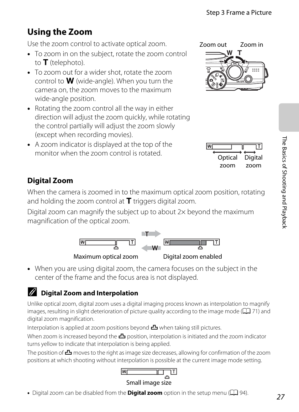 Using the zoom | Nikon S8200 User Manual | Page 43 / 228