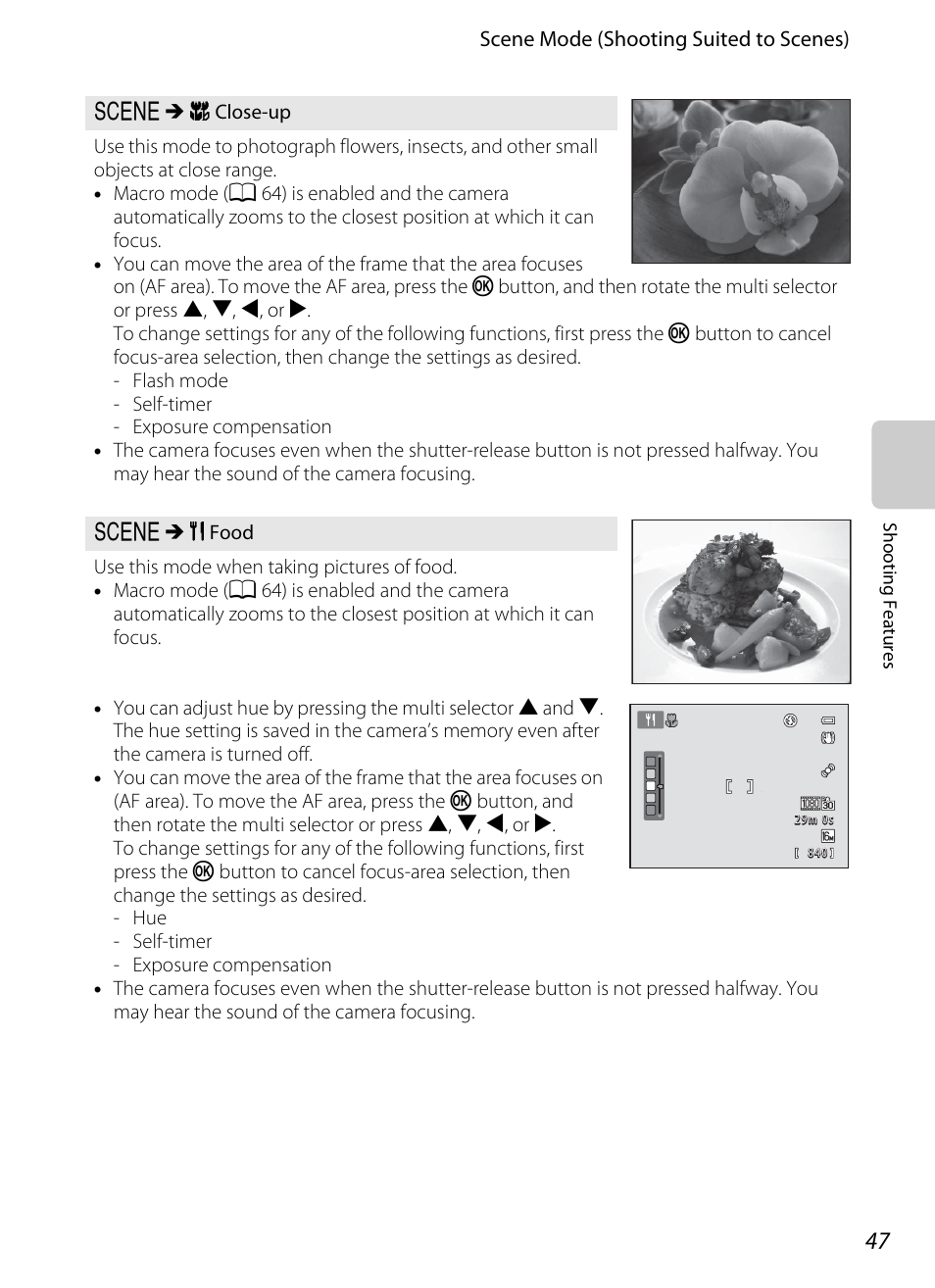 A 47), Od (a 47) | Nikon S8200 User Manual | Page 63 / 228