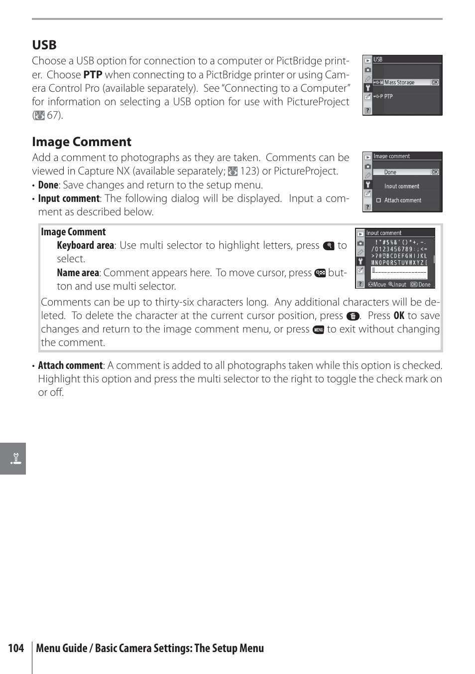 Image comment | Nikon D80 User Manual | Page 116 / 162