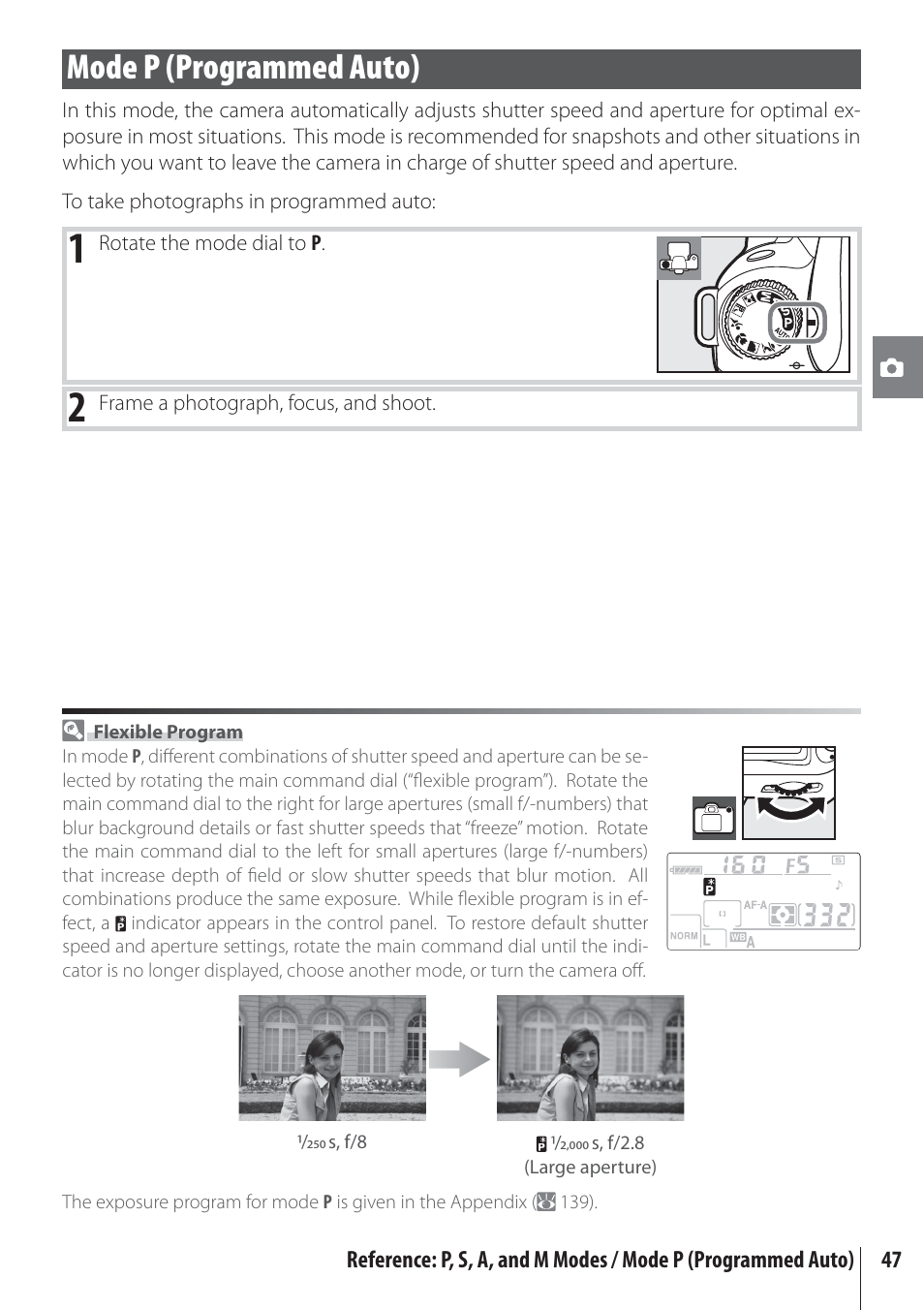 Mode p (programmed auto) | Nikon D80 User Manual | Page 59 / 162