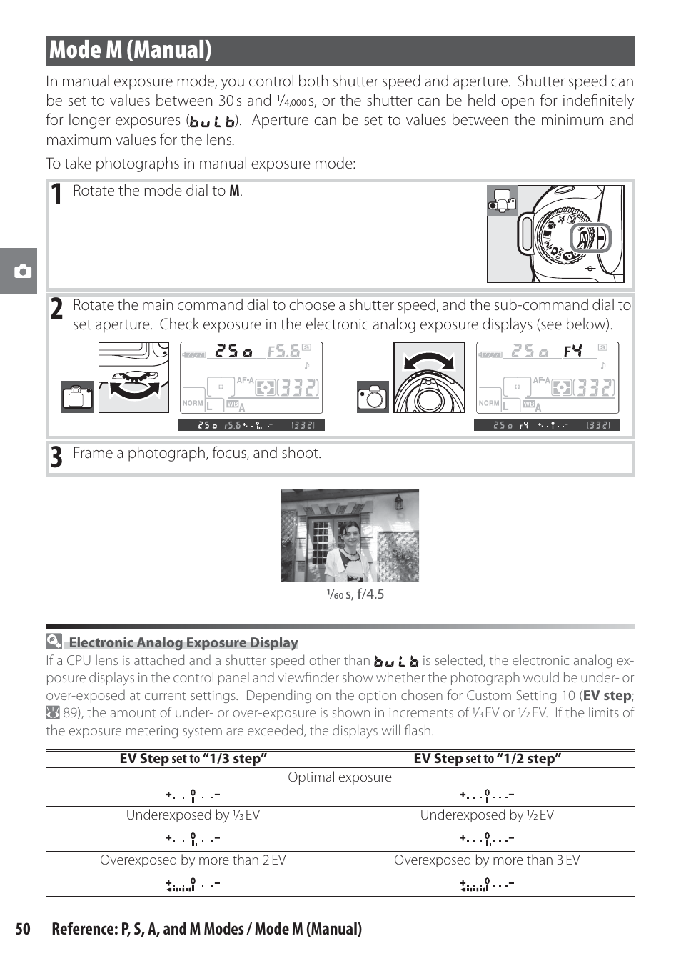 Mode m (manual) | Nikon D80 User Manual | Page 62 / 162