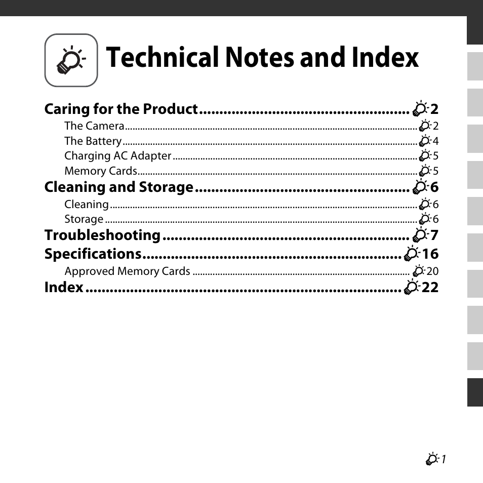 Technical notes and index | Nikon S3600 User Manual | Page 181 / 208