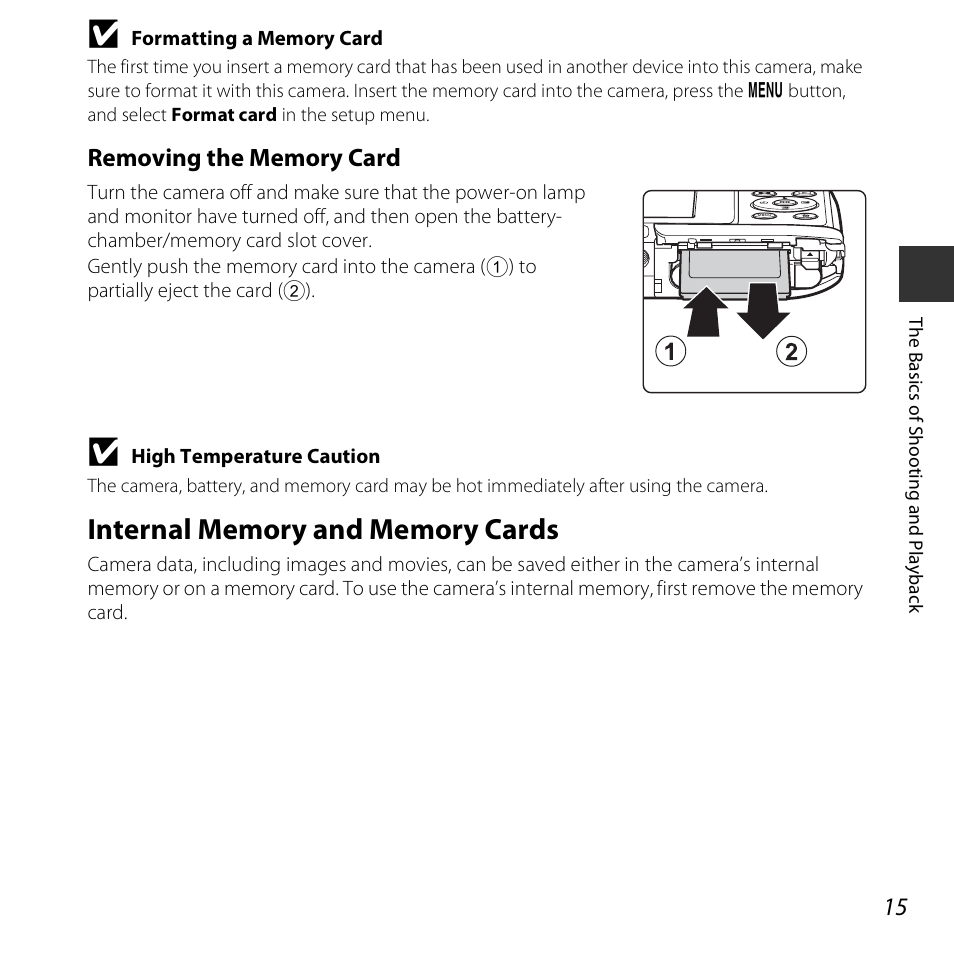 Internal memory and memory cards | Nikon S3600 User Manual | Page 33 / 208