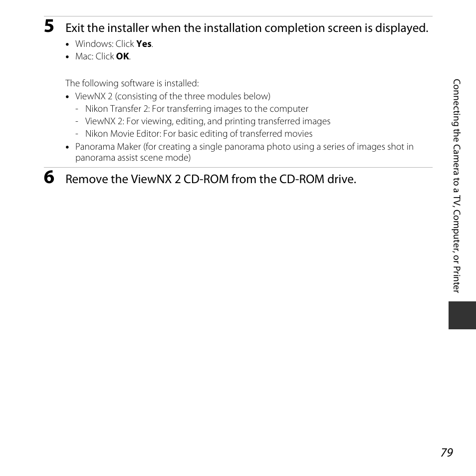 Remove the viewnx 2 cd-rom from the cd-rom drive | Nikon S3600 User Manual | Page 97 / 208