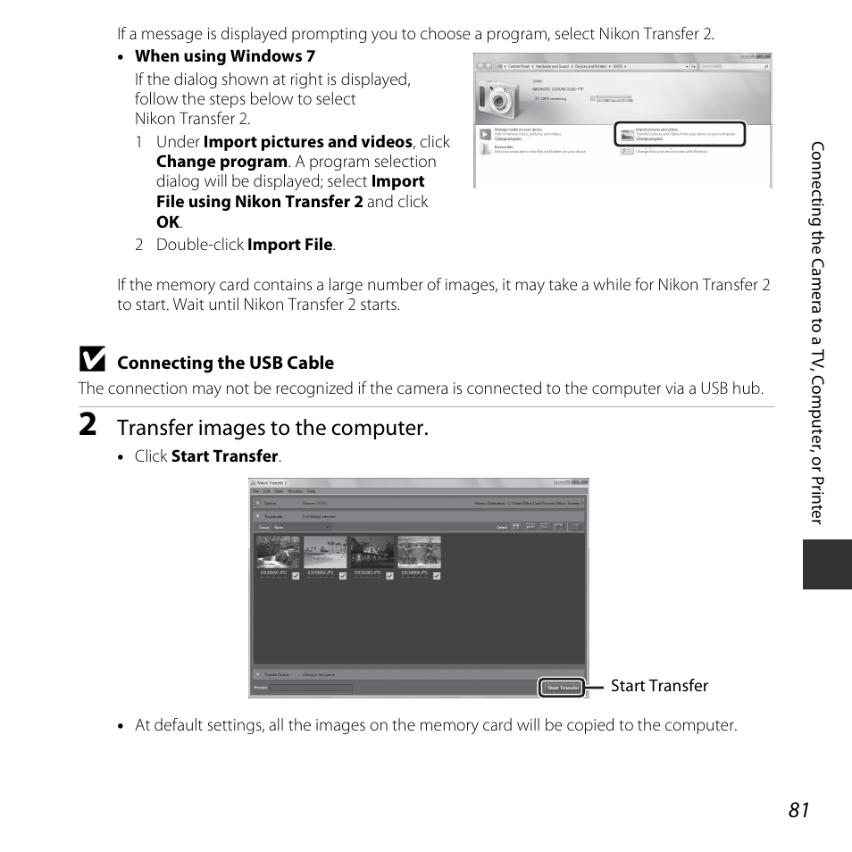 Transfer images to the computer | Nikon S3600 User Manual | Page 99 / 208