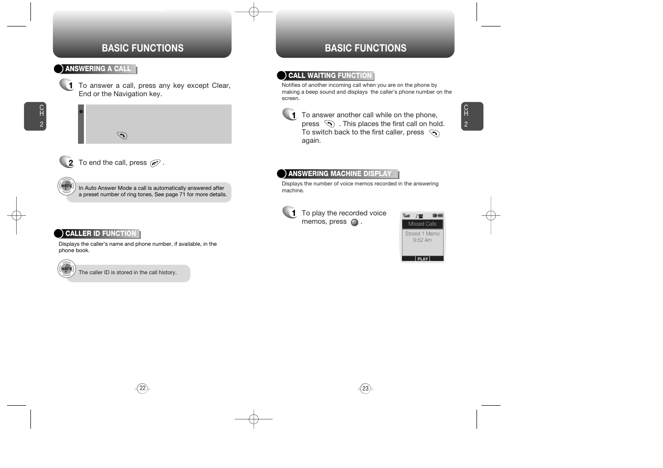 Basic functions | Audiovox CDMA2000 User Manual | Page 13 / 67