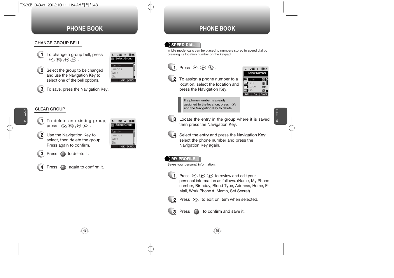 Phone book | Audiovox CDMA2000 User Manual | Page 26 / 67