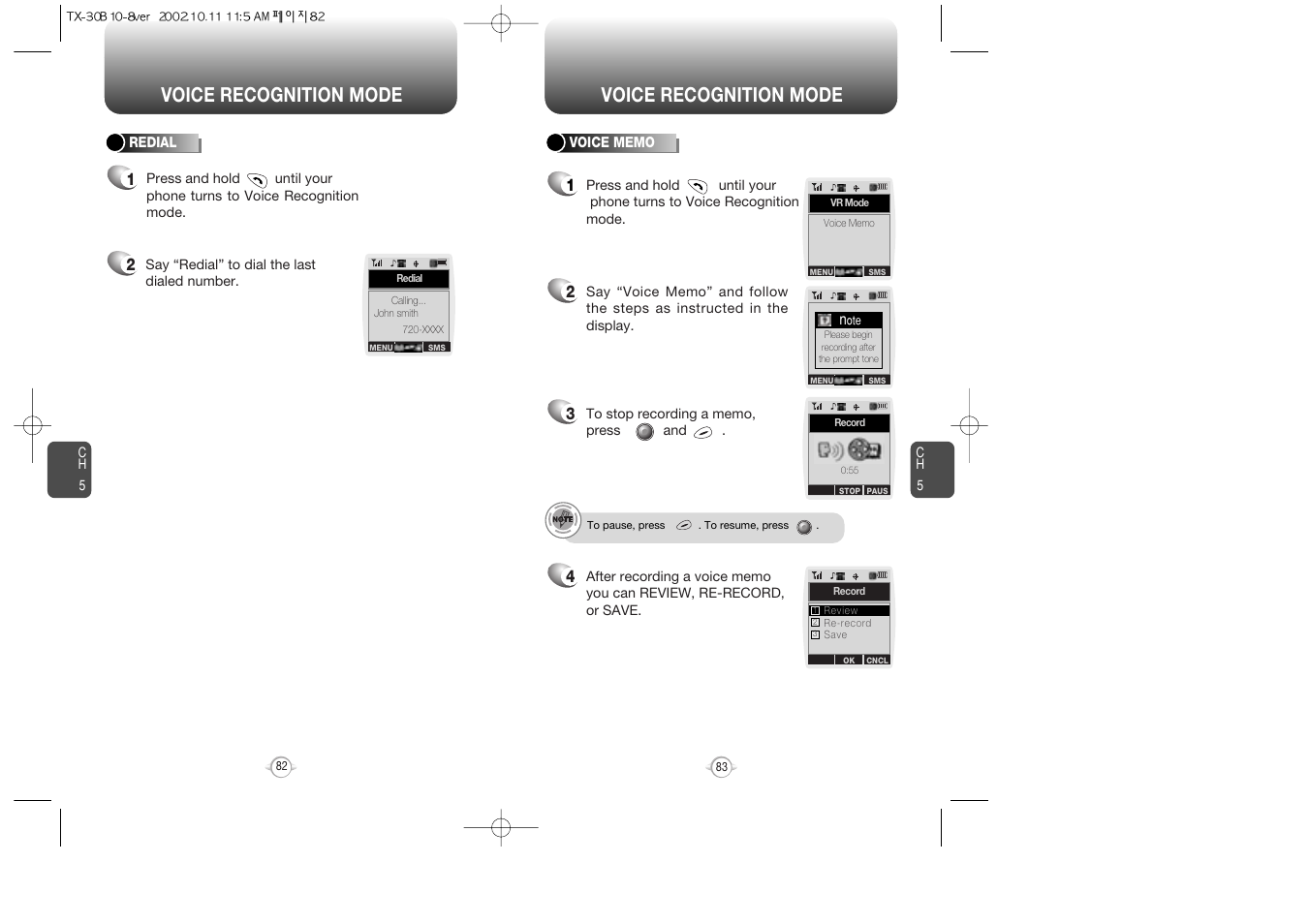 Voice recognition mode | Audiovox CDMA2000 User Manual | Page 43 / 67