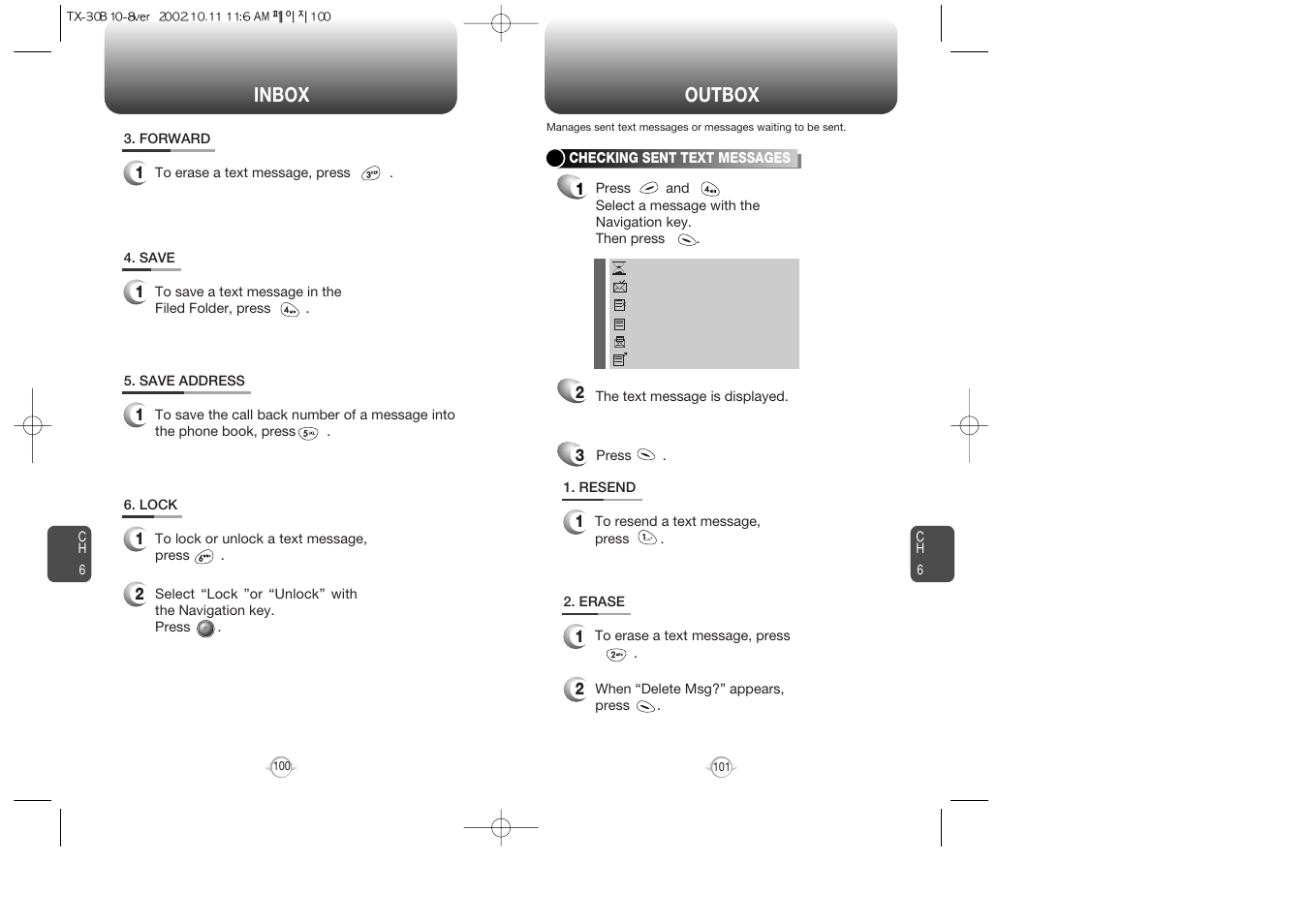 Inbox outbox | Audiovox CDMA2000 User Manual | Page 52 / 67