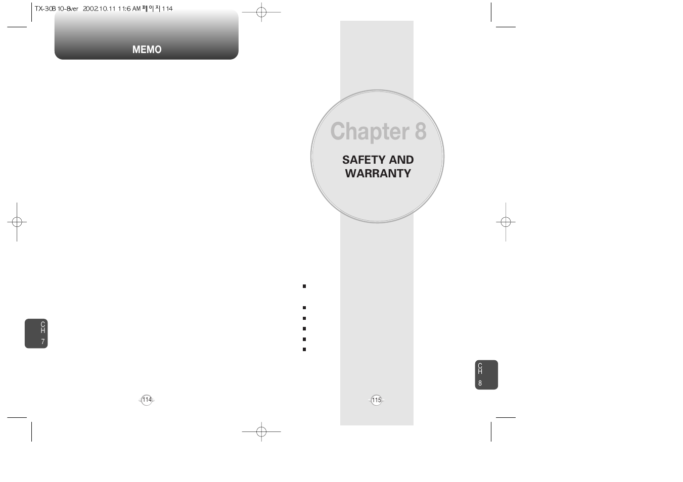 Chapter 8, Safety and warranty | Audiovox CDMA2000 User Manual | Page 59 / 67