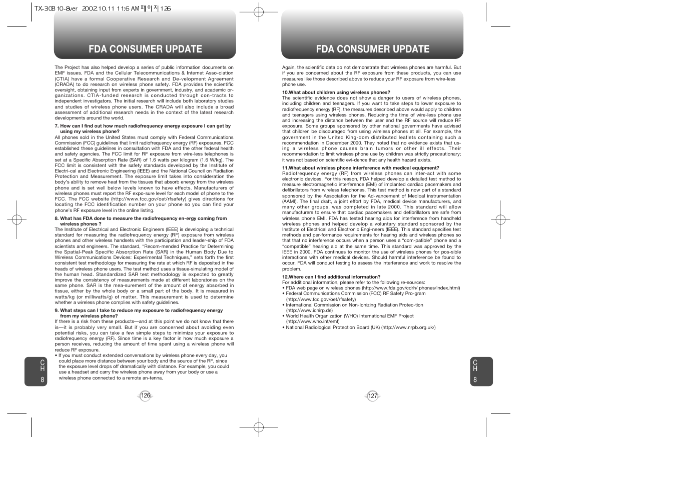 Fda consumer update | Audiovox CDMA2000 User Manual | Page 65 / 67