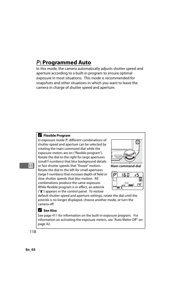 P: programmed auto, E: programmed auto, E : programmed auto | Nikon D800 User Manual | Page 142 / 472