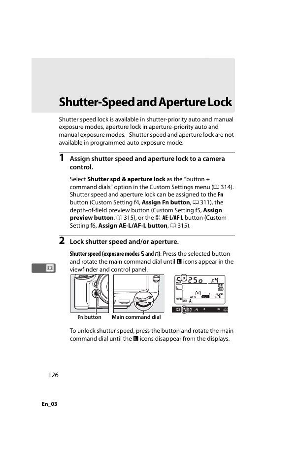 Shutter-speed and aperture lock | Nikon D800 User Manual | Page 150 / 472