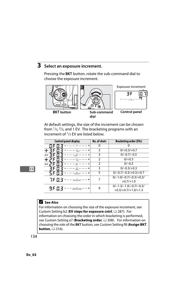 Select an exposure increment | Nikon D800 User Manual | Page 158 / 472