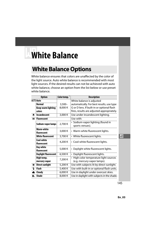 White balance, White balance options | Nikon D800 User Manual | Page 169 / 472