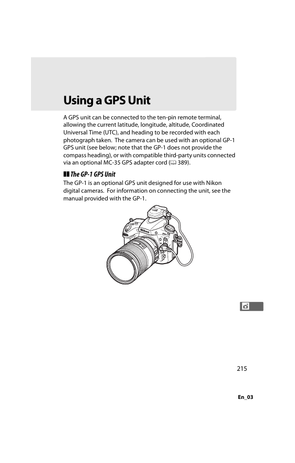 Using a gps unit | Nikon D800 User Manual | Page 239 / 472