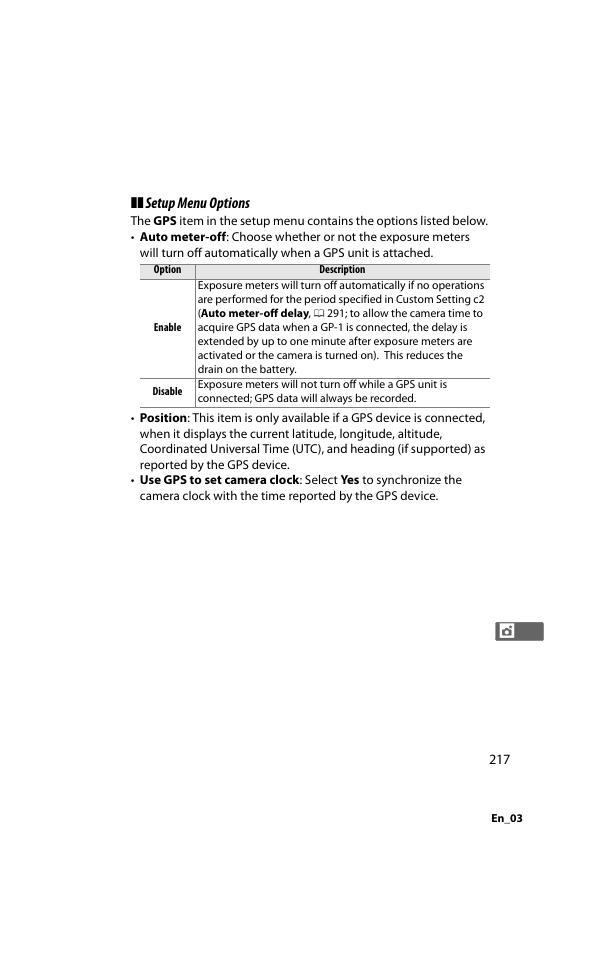 Setup menu options | Nikon D800 User Manual | Page 241 / 472