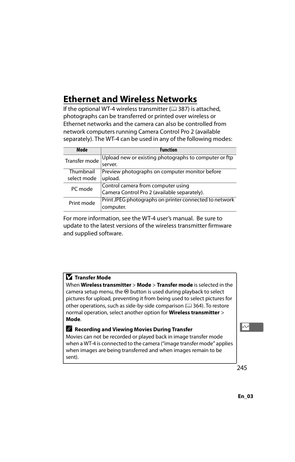 Ethernet and wireless networks | Nikon D800 User Manual | Page 269 / 472